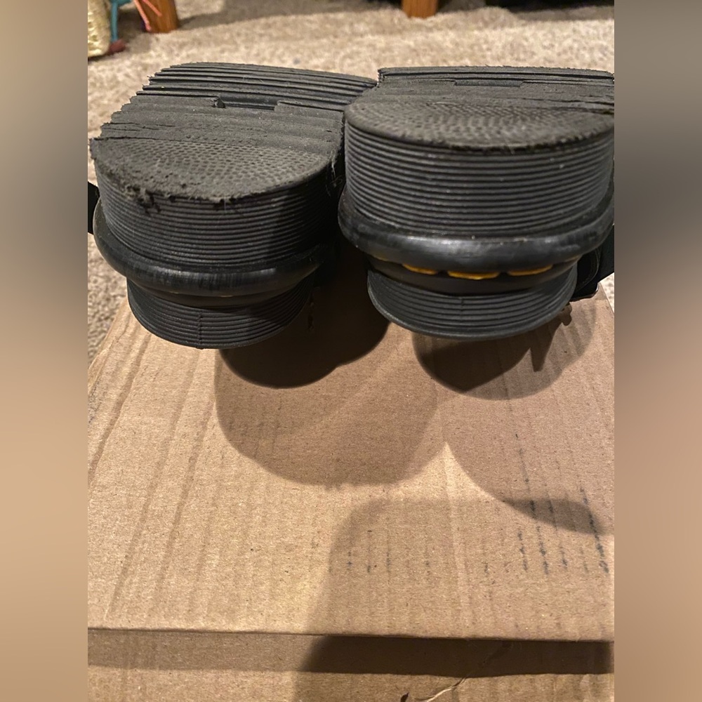 Dr. Martens Myles Brando Black Leather Buckle Slide Sandals View 3